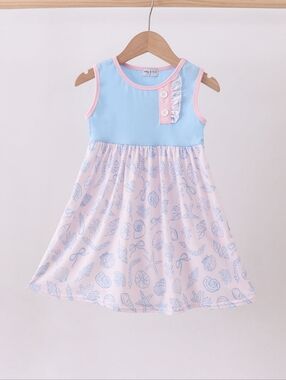 Blue & Pink Seashell Print Toddler Dress
